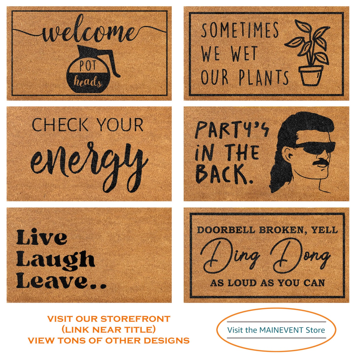 Come Back with a Warrant Front Door Mat 30x17 Inch, Funny Doormat for Covered Outdoor Area, Funny Welcome Mat w/Non Slip PVC Backing