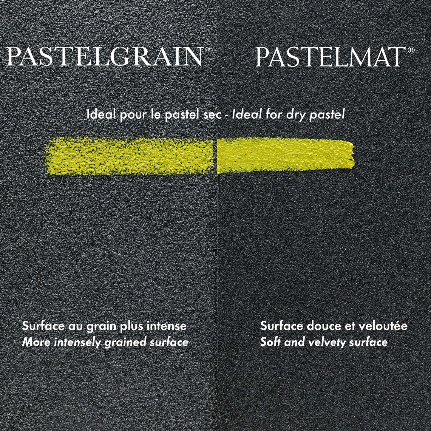 Clairefontaine - Pastelmat Palette No.1 Glued Pad - 12 Sheets - Cards for Pastel - 24 x 30 cm 360 g - 170 Lb - 4 Assorted Shades - Crystal Paper Dividers - 96017C