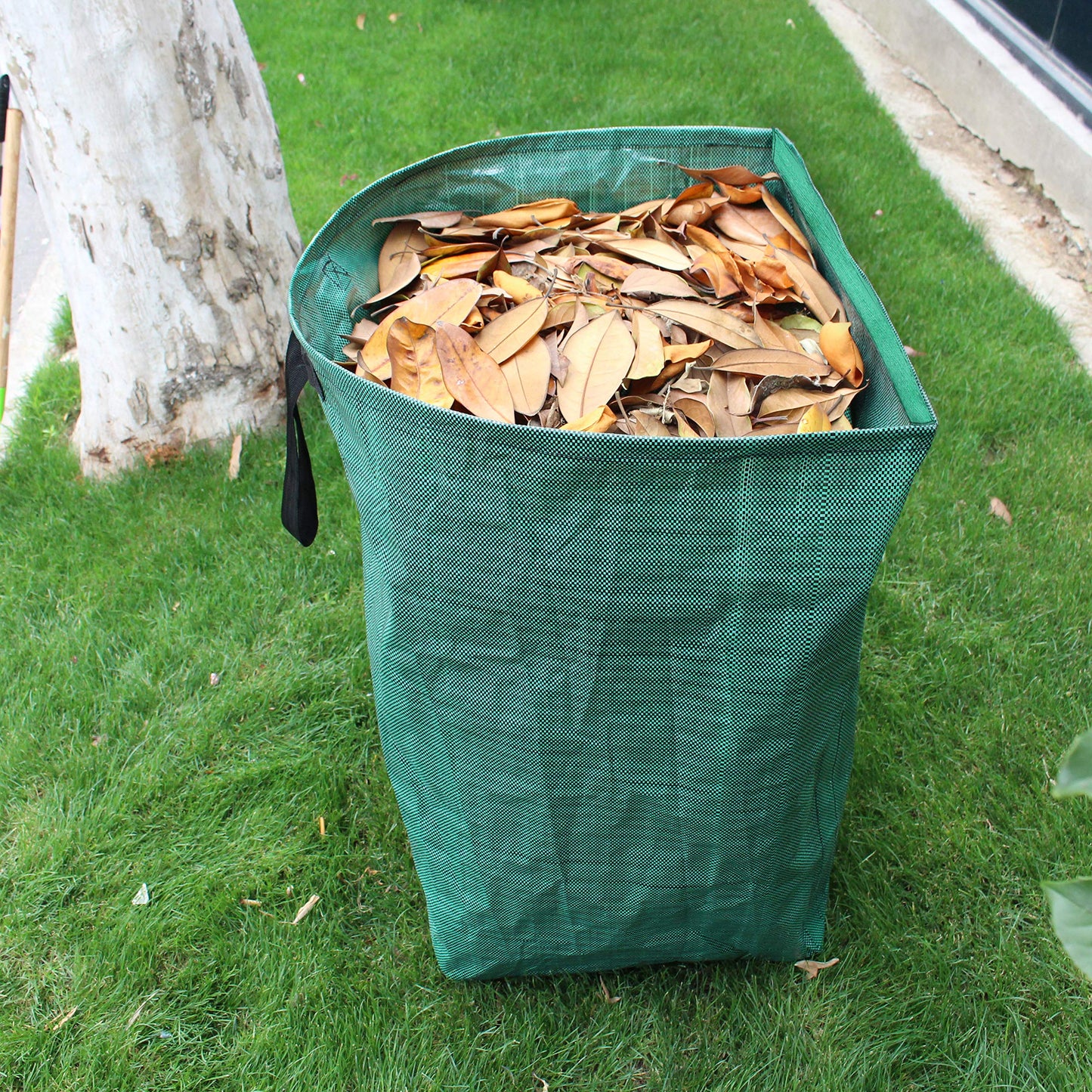 Gardzen 2-Pack 53 Gallon Dustpan-Type Yard Waste Bags, Reusable Heavy Duty Collapsible Garden Leaf Bags, Stand-Up Yard Waste Bin for Leaves, Lawn Debris & Grass Clippings