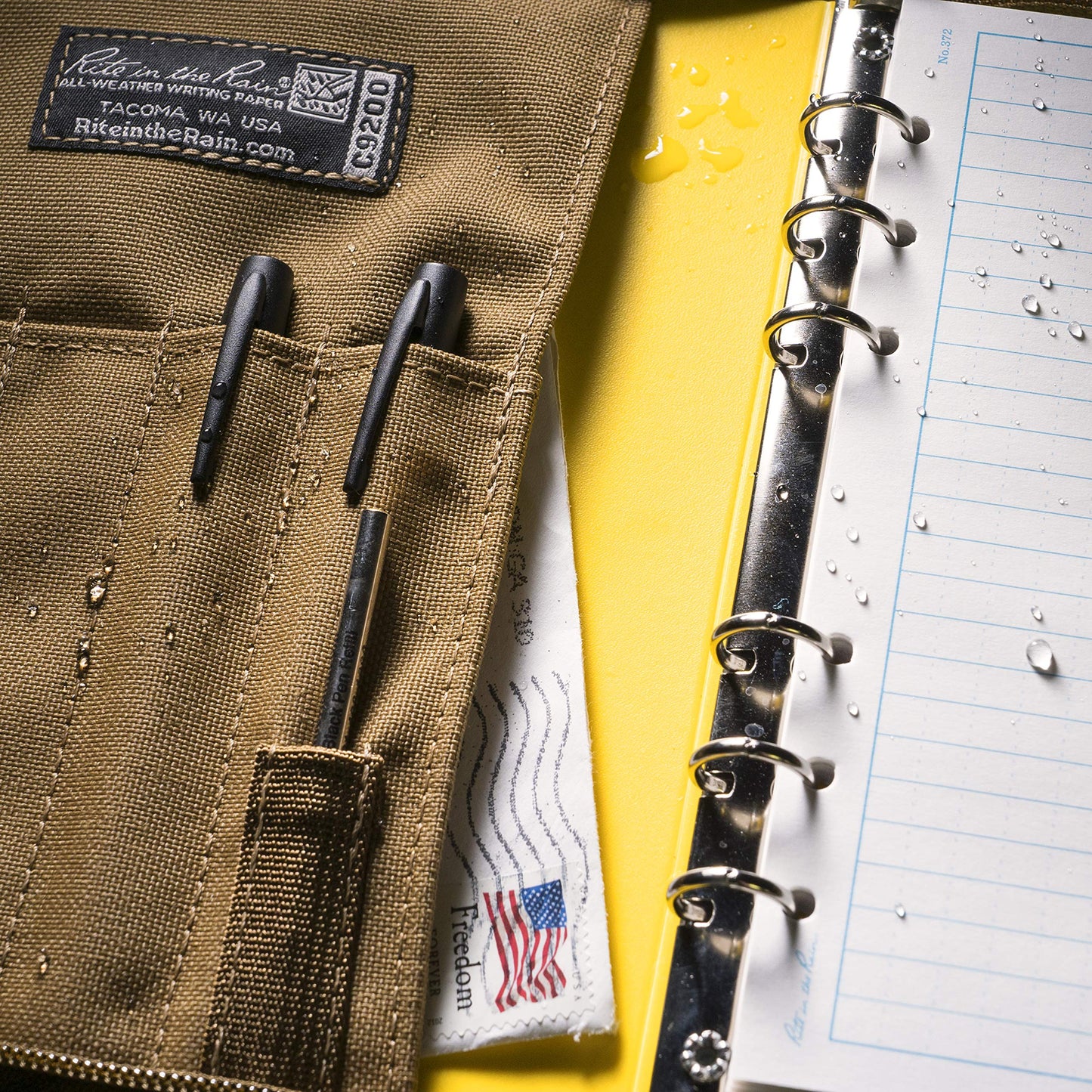 Rite in the Rain All-Weather Cordura® Fabric, 1/2 Ring Binder Cover, 6 3/4 x 8 7/8, Tan Cover (No. C9200)