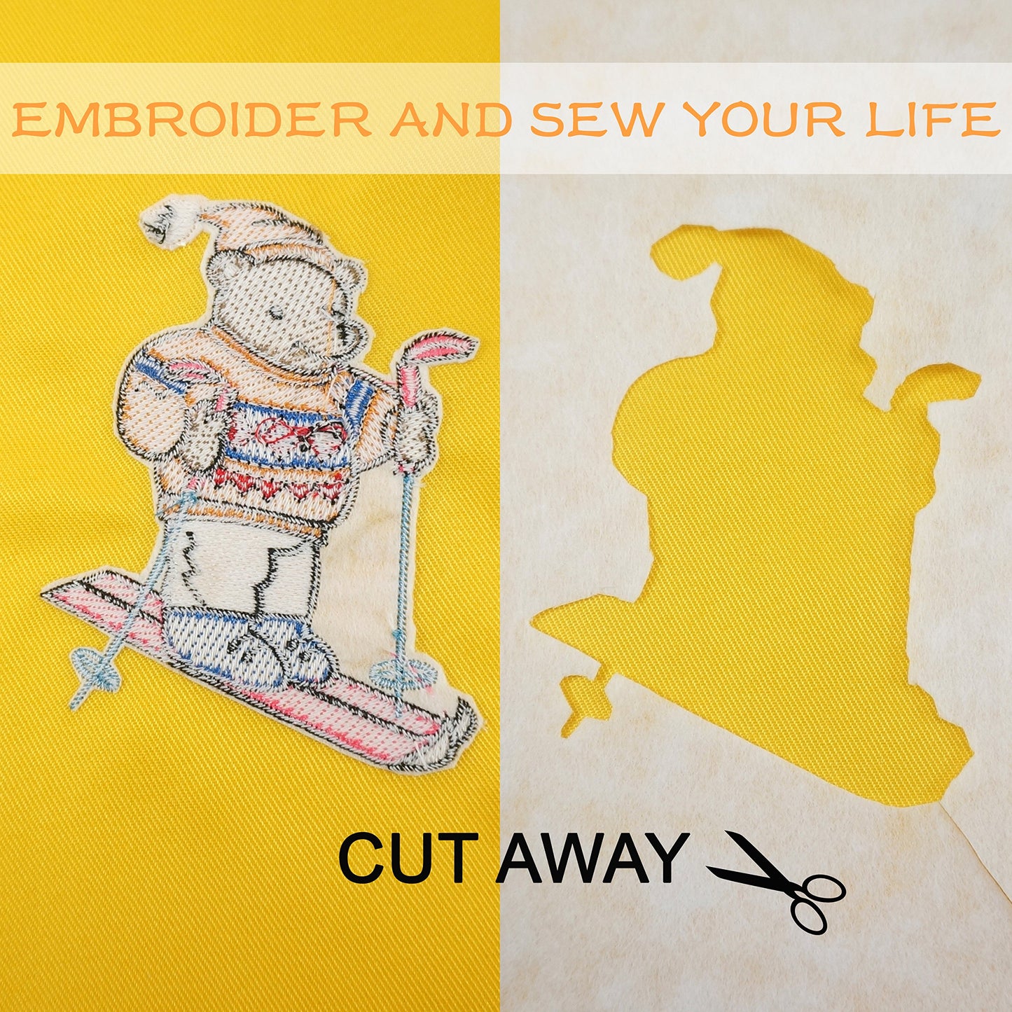 New brothread Cut Away Machine Embroidery Stabilizer Backing 12" x 50 Yd roll - Medium Weight 2.5 Ounce - Cut into Variable Sizes - for Machine Embroidery and Hand Sewing