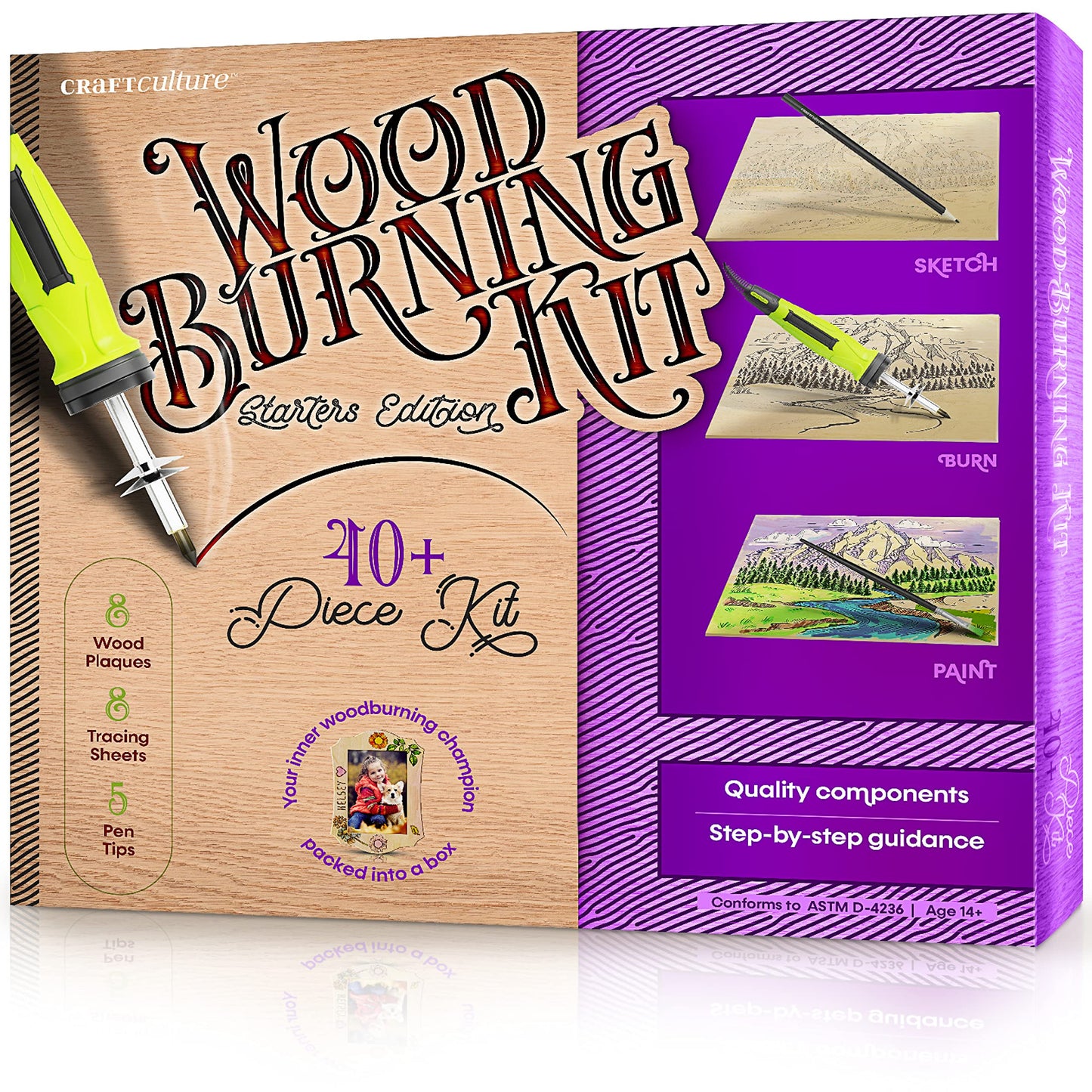 Beginners Wood Burning Kit - Cool Gifts - Craft Projects. Best Gift Idea. Teen Woodburning DIY Hobby Kits. Art Crafts Activities