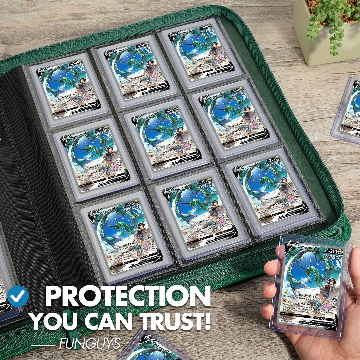 FunGuys Toploader Binder, Trading Card Binder Storage, 252 9 Pocket Top Loader Holder Collection for Yugioh, MTG, TCG Folders for Trading Cards