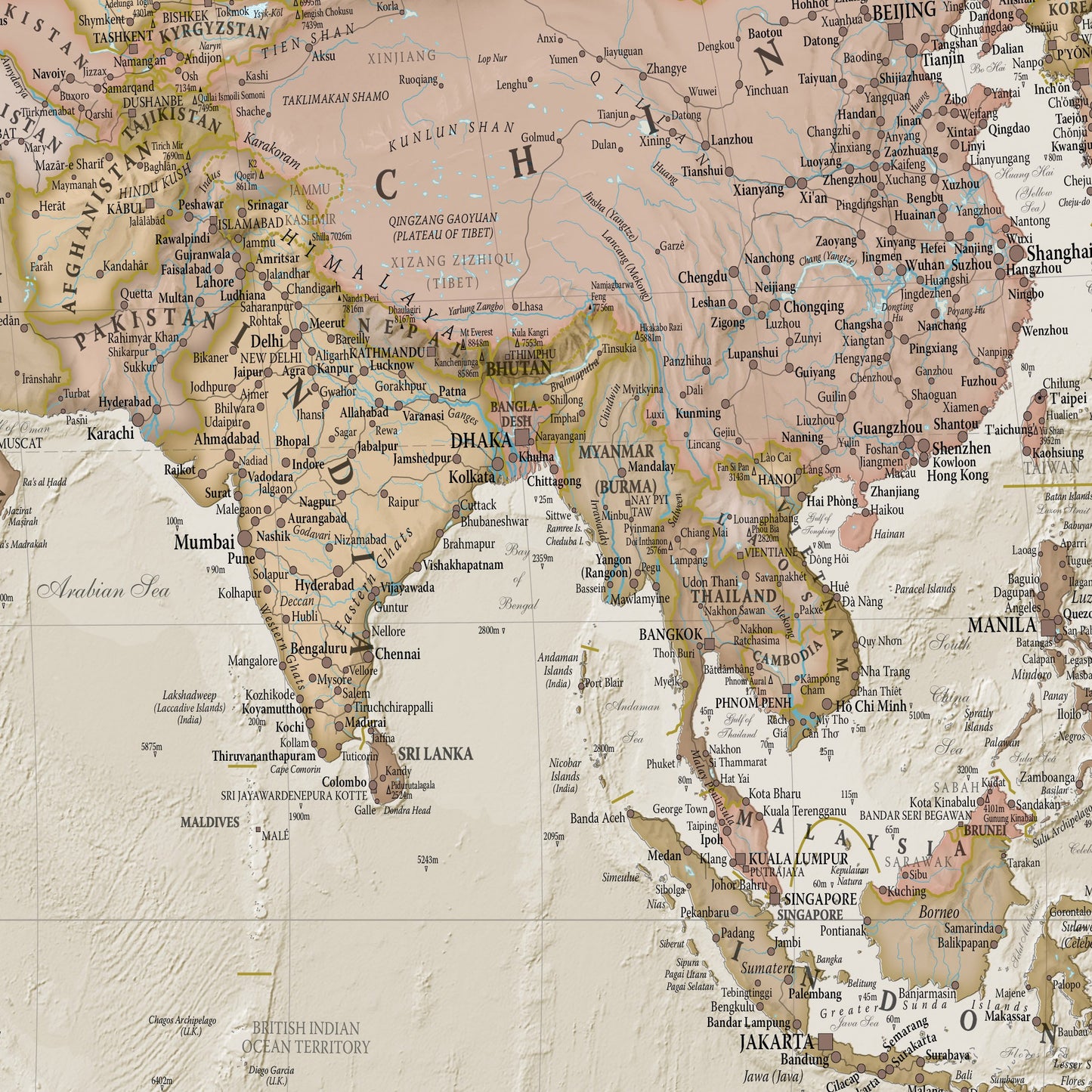 Maps International Giant World Map - Antique World Map Poster - Laminated - 77.5 x 46