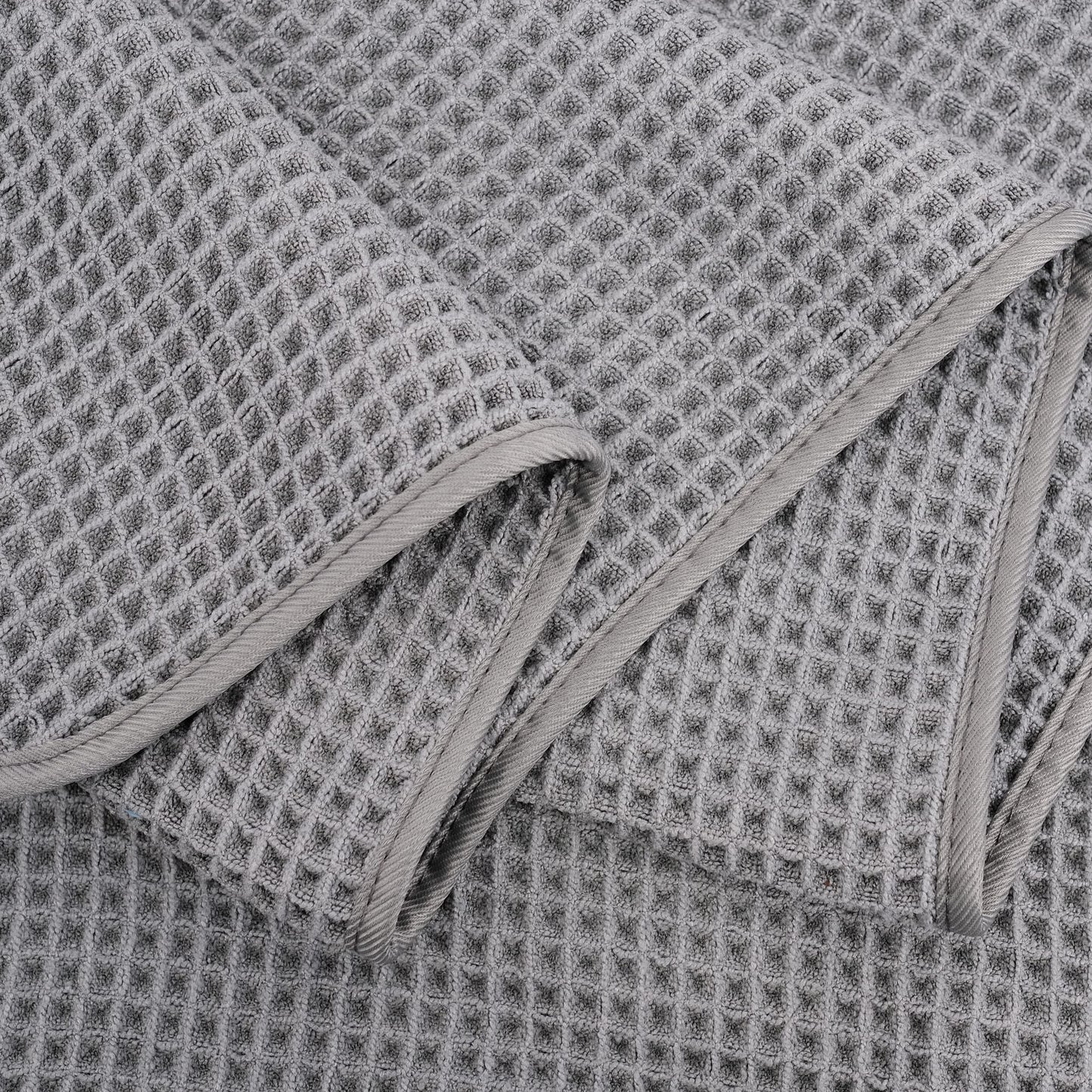 POLYTE 430 GSM Microfiber Quick Dry Lint Free Bath Sheet, 70 x 35 in, Set of 2 (Waffle Weave)